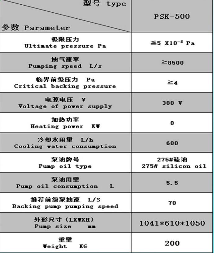 PSK系列高真空油擴散泵  PSK-500